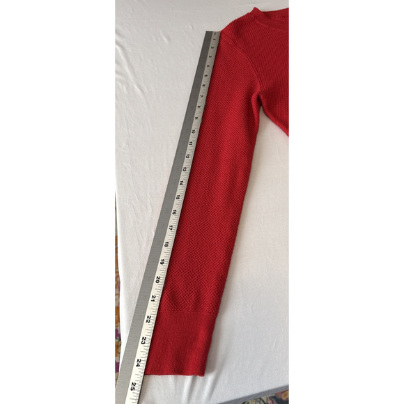 Gap Womens S Woven Knit Long Sleeve Crew Neck Modern Red Knit Top Granola Staple - Picture 10 of 10